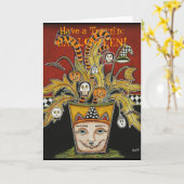 Carte Halloween Bouquet I (Fleur jaune)