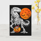 Carte Halloween Boys Dinosaur Skeleton T Rex Y Pumpkin M (Fleur jaune)