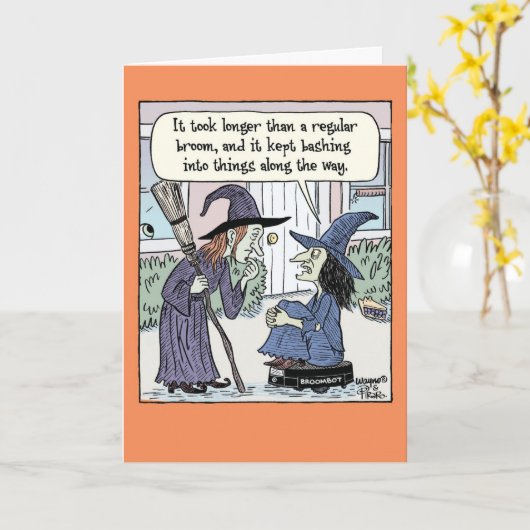 Carte Halloween Broombot (Fleur jaune)