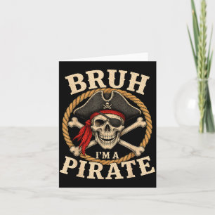 Carte Halloween bruh un costume de crâne de pirate homme