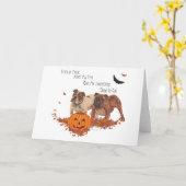 Carte Halloween Bulldog anglais (Fleur jaune)
