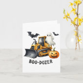 Carte Halloween Bulldozer Construction Camions Ghost Hal (Fleur jaune)