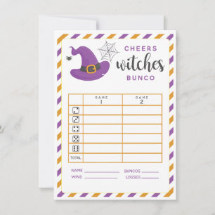 Carte Halloween Bunco Cheers Sorcières 2 tours