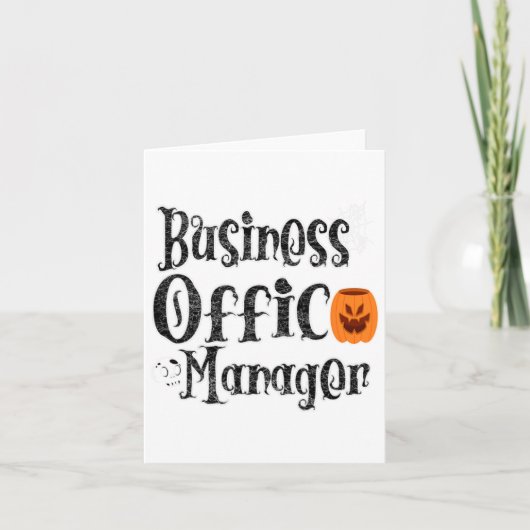 Carte Halloween Business Office Manager Funky Front Pump (Devant)