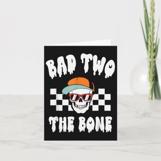 Carte Halloween Byd Two The Bone Funny 2nd Birthday Ske (Devant)