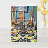 Carte Halloween Candelabra et Halloween Crâne (Fleur jaune)