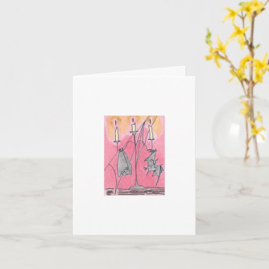 Carte Halloween Candlebats (Fleur jaune)