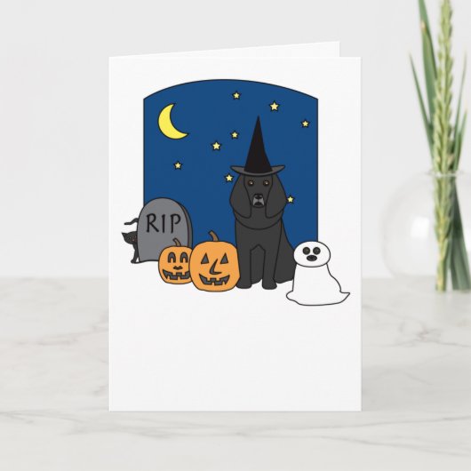 Carte Halloween caniche (Devant)