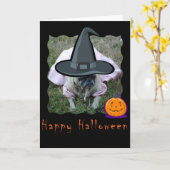 Carte Halloween carlin Dog Princess (Fleur jaune)