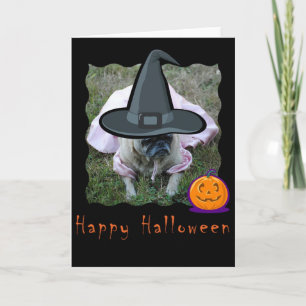 Carte Halloween carlin Dog Princess