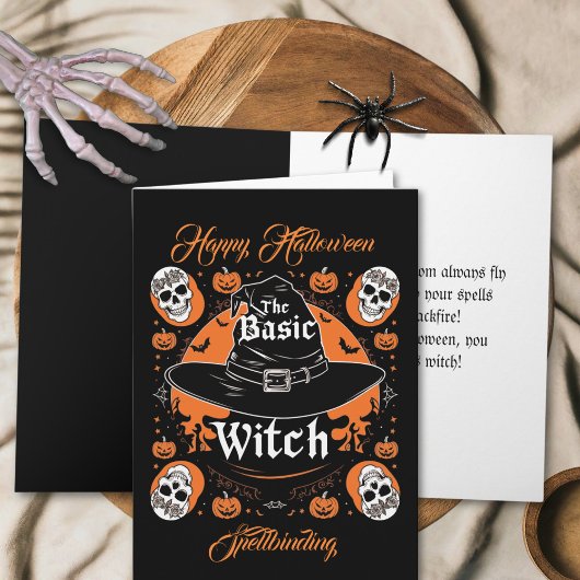 Carte Halloween Casquette sorcière Jack-o'-lantern de sc