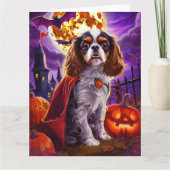 Carte Halloween Cavalier King Vampire Citrouilles effray (Devant)