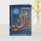 Carte Halloween Centipede Trick or Treating (Fleur jaune)