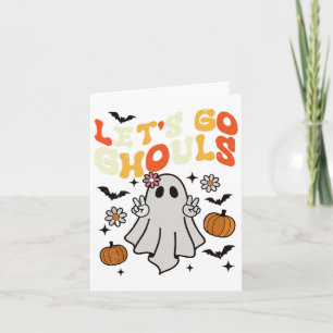 Carte Halloween C'est Parti Les Fantômes Chemises Rétro