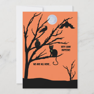 Carte Halloween chat-corbeau-hibou-chauve-souris-n