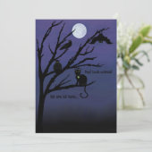 Carte Halloween chat-corbeau-hibou-chauve-souris-n (Debout devant)