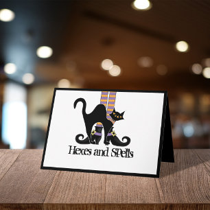 Carte Halloween Chat Noir Sortilèges et Sorts