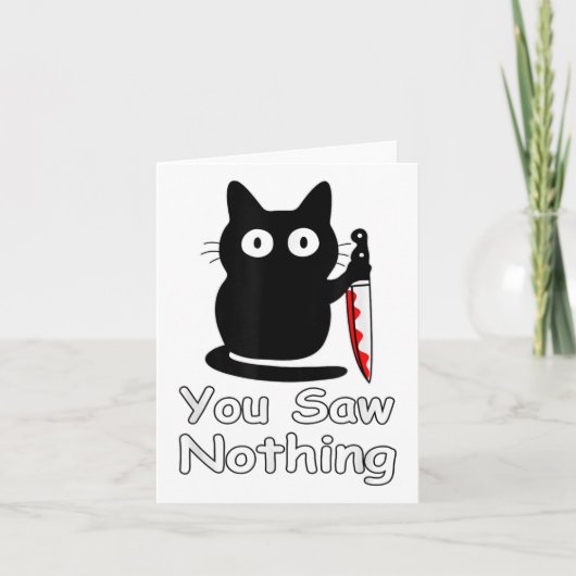 Carte Halloween Chat Noir Vous N'Avez Rien Vu (Devant)