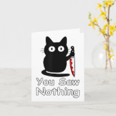 Carte Halloween Chat Noir Vous N'Avez Rien Vu (Fleur jaune)