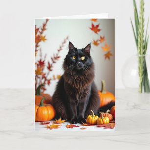 Carte Halloween Chat Sombre Mystérieux