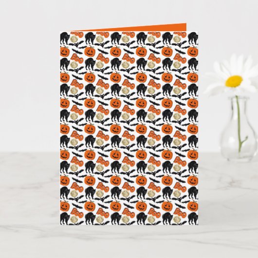 Carte Halloween Chats Chat Citrouille Et Lune Dessin (Petite plante)