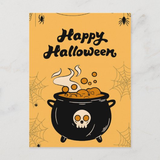 Carte Halloween Chaudron Bouillonnant – Yeux Effra (Devant)