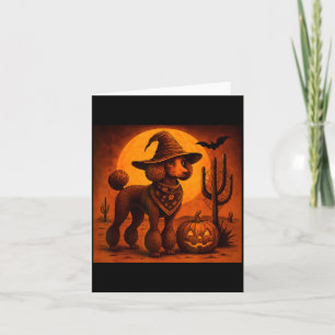 Carte Halloween Chien Poodle Cowboy Occidental Années 90
