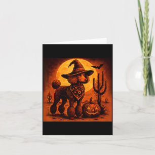 Carte Halloween Chien Poodle Cowboy Occidental Vintage 9
