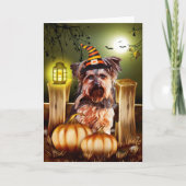 Carte Halloween Chien Yorkshire Terrier (Devant)