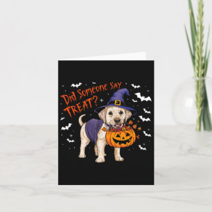 Carte Halloween Chiot de Sorcière Treat Labrador Chiot