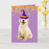 Carte Halloween Chiot méchant (Fleur jaune)