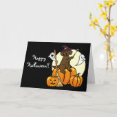 Carte Halloween Chocolat Labrador Carton 2 (Fleur jaune)