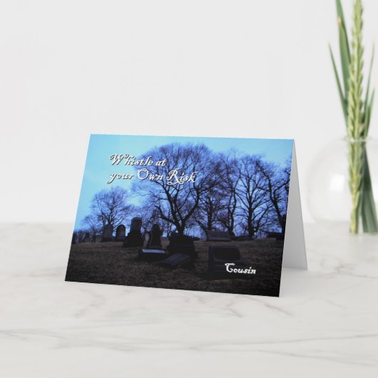 Carte Halloween - cimetière éffrayant, pour le cousin (Devant)