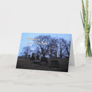 Carte Halloween, cimetière Éffrayant, siffler à ses risq