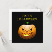 Carte Halloween citrouille (Devant/Arrière en situation)