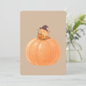 Carte Halloween Citrouille de Capybara Mignon (Debout devant)