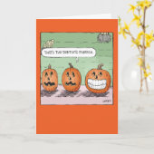 Carte Halloween Citrouille de dentiste (Fleur jaune)