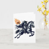 Carte Halloween Citrouille de peur sans tête Horseman (Fleur jaune)