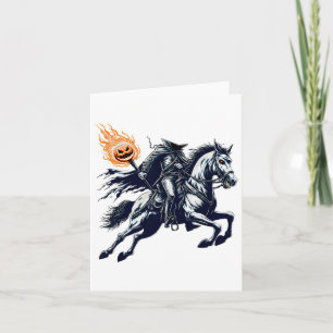 Carte Halloween Citrouille de peur sans tête Horseman