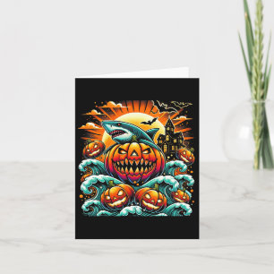 Carte Halloween citrouille du requin
