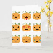 Carte halloween citrouille emojis (Fleur jaune)