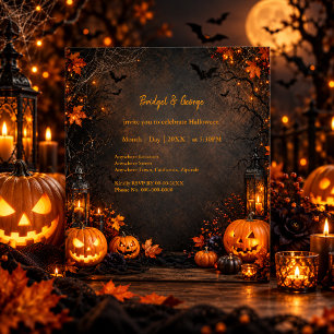 Carte Halloween Citrouille Épouvantable Sombre Vintage G
