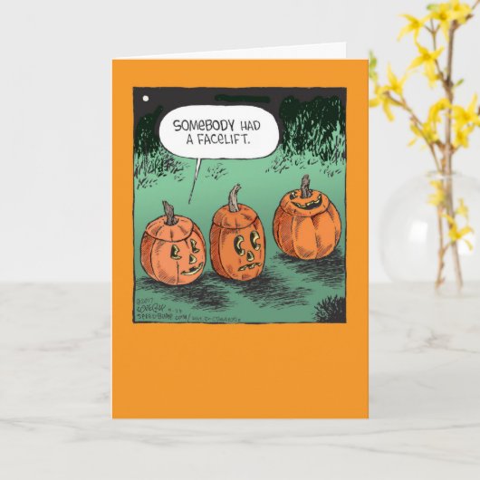 Carte Halloween citrouille Facelift (Fleur jaune)