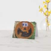 Carte Halloween Citrouille Hay Barrel (Fleur jaune)