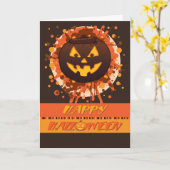 Carte Halloween Citrouille Humour, Grunge, Menacing look (Fleur jaune)