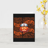 Carte Halloween Citrouille Nurse mignon Cna Costume Scru (Fleur jaune)