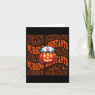 Carte Halloween Citrouille Nurse mignon Cna Costume Scru