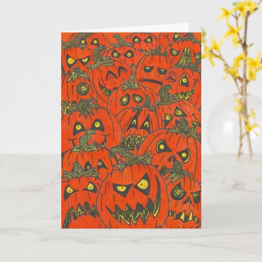 Carte Halloween Citrouille "ROUGH PATCH" (Fleur jaune)