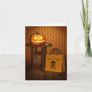 Carte Halloween Citrouille Trick ou traitement