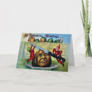 Carte Halloween Citrouille vintage
